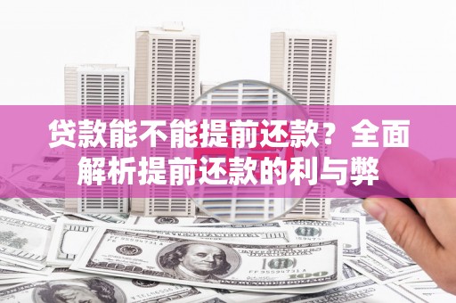 民雄贷款能不能提前还款？全面解析提前还款的利与弊