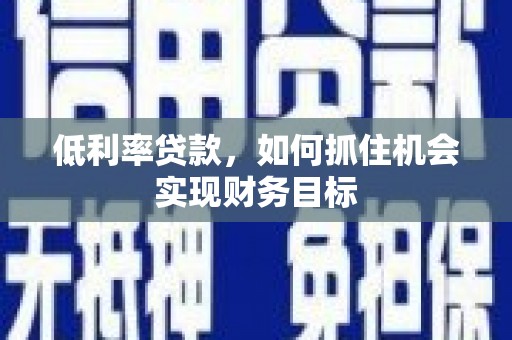 民雄低利率贷款，如何抓住机会实现财务目标