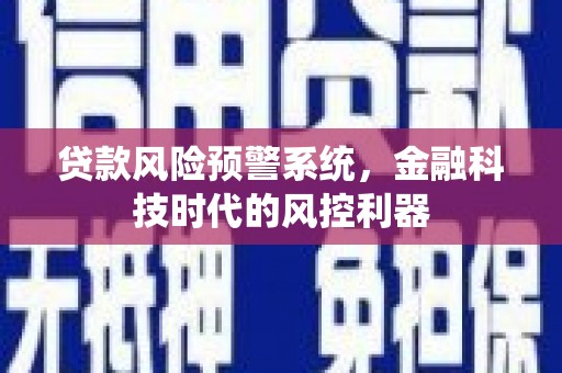 民雄贷款风险预警系统，金融科技时代的风控利器