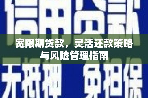 民雄宽限期贷款，灵活还款策略与风险管理指南