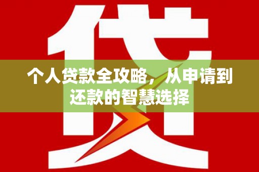 民雄个人贷款全攻略，从申请到还款的智慧选择
