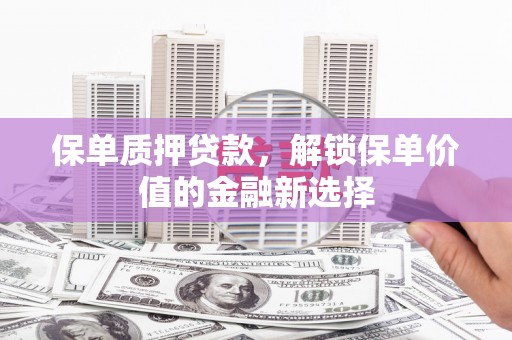 民雄保单质押贷款，解锁保单价值的金融新选择