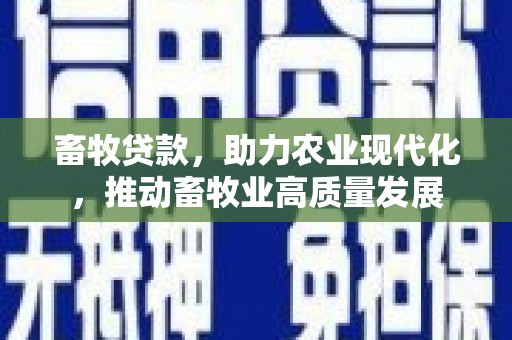 民雄畜牧贷款，助力农业现代化，推动畜牧业高质量发展