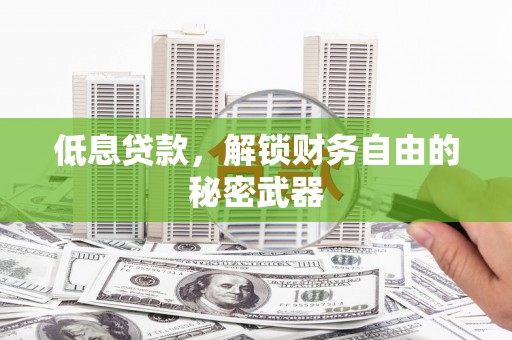 民雄低息贷款，解锁财务自由的秘密武器