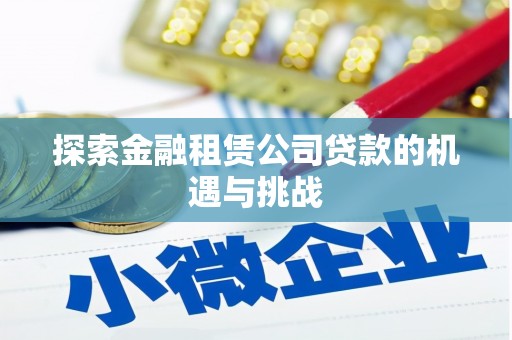 民雄探索金融租赁公司贷款的机遇与挑战
