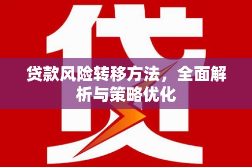 民雄贷款风险转移方法，全面解析与策略优化