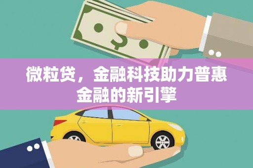 民雄微粒贷，金融科技助力普惠金融的新引擎