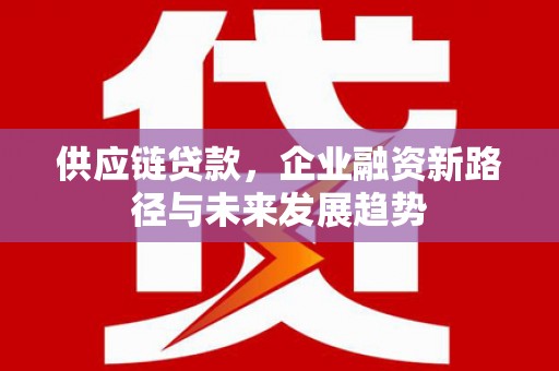 民雄供应链贷款，企业融资新路径与未来发展趋势