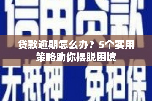 民雄贷款逾期怎么办？5个实用策略助你摆脱困境