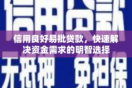 民雄信用良好易批贷款，快速解决资金需求的明智选择