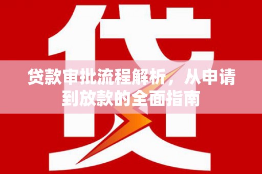 民雄贷款审批流程解析，从申请到放款的全面指南
