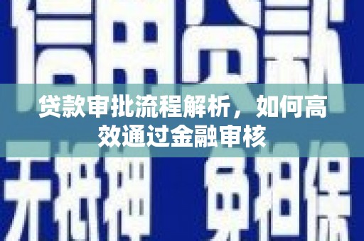 民雄贷款审批流程解析，如何高效通过金融审核