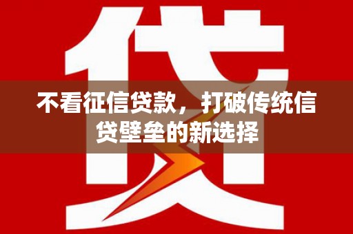 民雄不看征信贷款，打破传统信贷壁垒的新选择