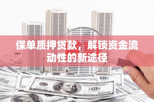 民雄保单质押贷款，解锁资金流动性的新途径