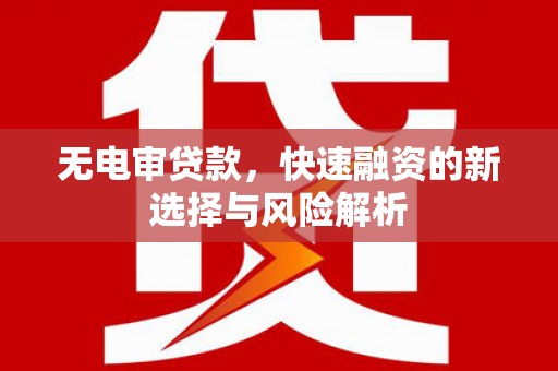 民雄无电审贷款，快速融资的新选择与风险解析