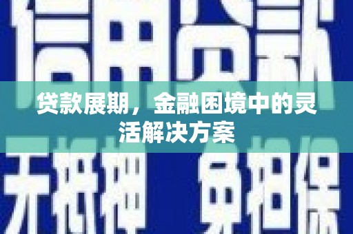 民雄贷款展期，金融困境中的灵活解决方案