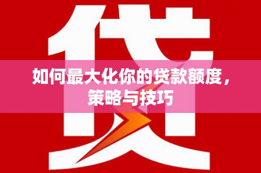 民雄如何最大化你的贷款额度，策略与技巧