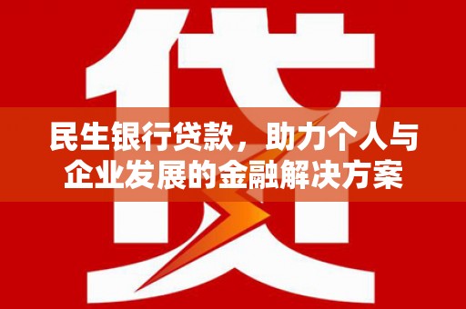 民雄民生银行贷款，助力个人与企业发展的金融解决方案
