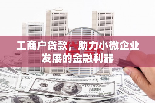 民雄工商户贷款，助力小微企业发展的金融利器