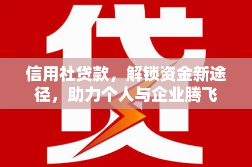 民雄信用社贷款，解锁资金新途径，助力个人与企业腾飞