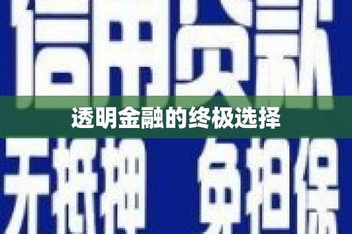 民雄透明金融的终极选择