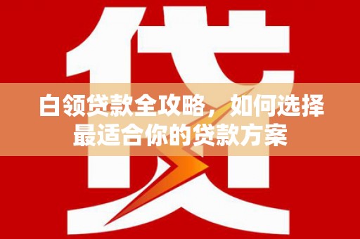 民雄白领贷款全攻略，如何选择最适合你的贷款方案