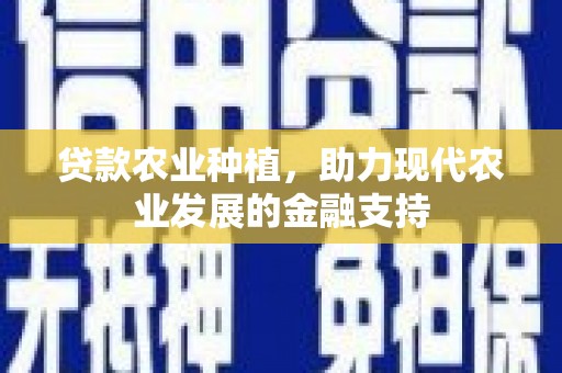 民雄贷款农业种植，助力现代农业发展的金融支持