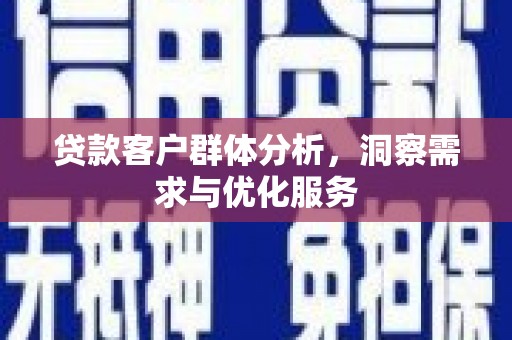 民雄贷款客户群体分析，洞察需求与优化服务